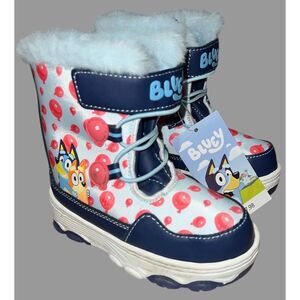 Kids' Insulated Winter Boots with Balloon Print - Navy & White